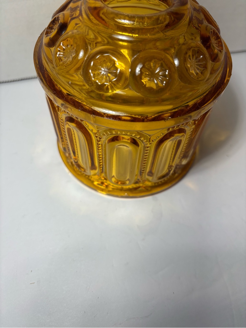 L.E. Smith Moon And Stars VTG Amber Fairy Lamp TOP ONLY 4 1/4” Tall - Picture 5 of 7